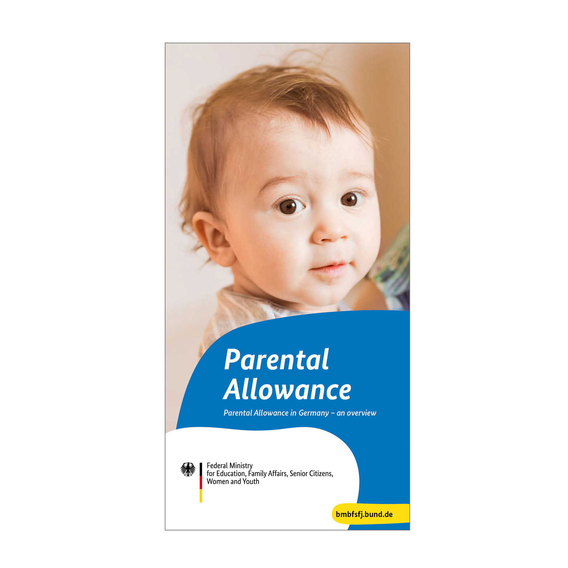 Das Titelbild der englischsprachigen Broschüre zum Elterngeld zeigt ein Baby.