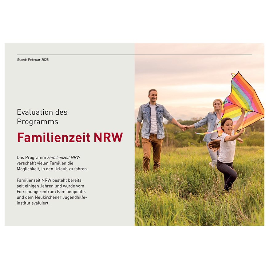 Vorschaubild der Broschüre zur Evaluation der Familienzeit.NRW
