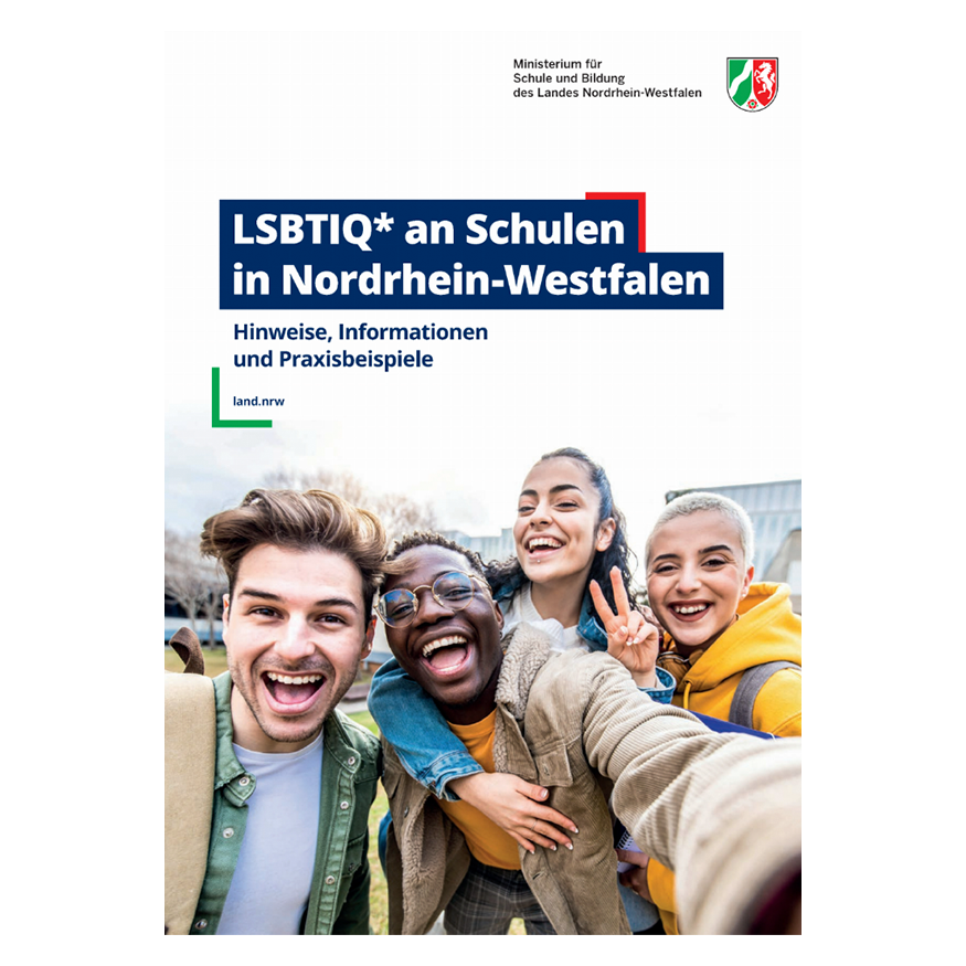 Titelbild der Broschüre „LSBTIQ* an Schulen in Nordrhein-Westfalen“