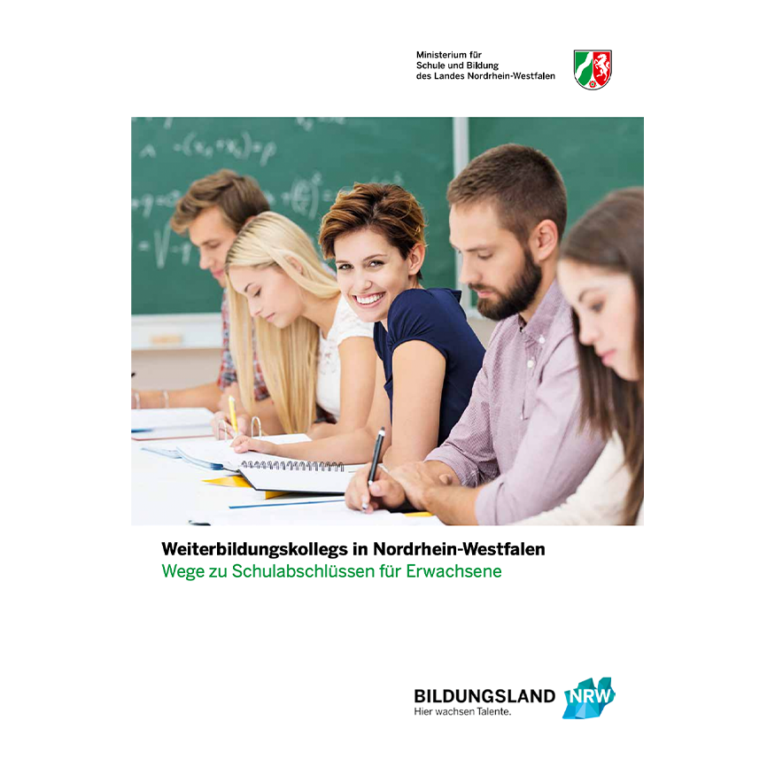 Titelbild der Broschüre "Weiterbildungskollegs in Nordrhein-Westfalen".