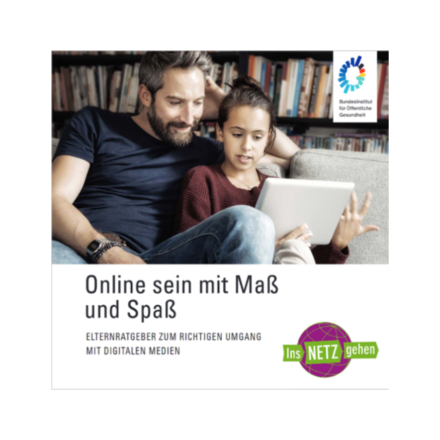 Titelbild der Broschüre "Online sein mit Maß und Spaß"