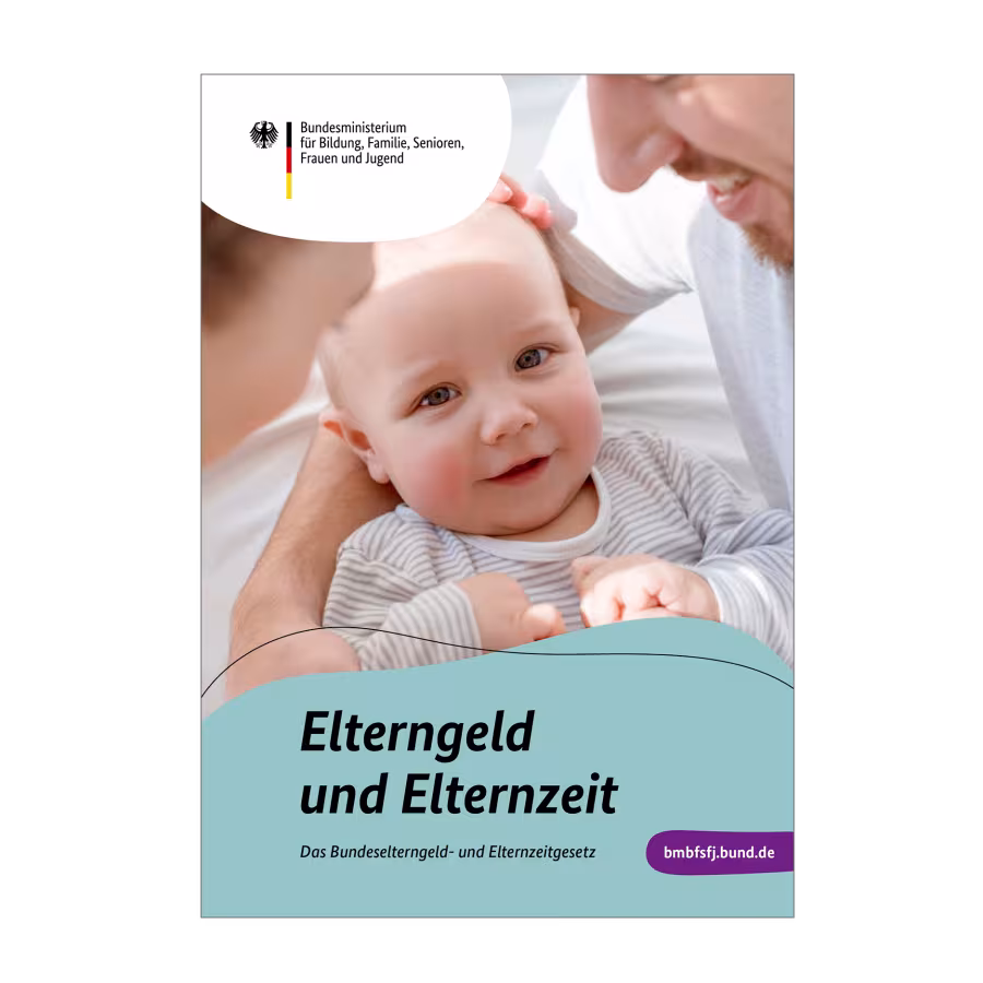 Das Titelbild der Broschüre zum Elterngeld zeigt ein Baby.